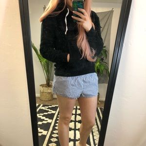 Black soft fleece hoodie